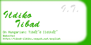 ildiko tibad business card